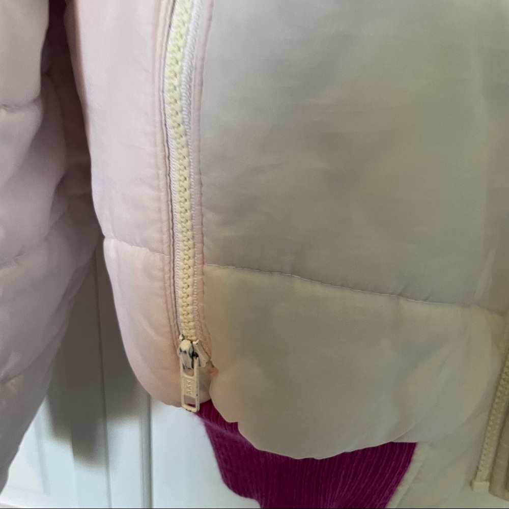 Vintage Retro Jacket Zip off Vest Puffer 80's White Purple Convertible Unique - Picture 7 of 14